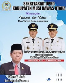Sekretariat DPRD Kabupaten Musi Rawas Utara Selamat dan Sukses 2 Tahun Kepemimpinan H Devi Suhartoni