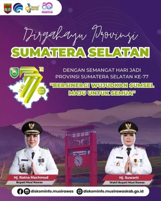 Dirgahayu Provinsi Sumatera Selatan ke- 77 Tahun 2023