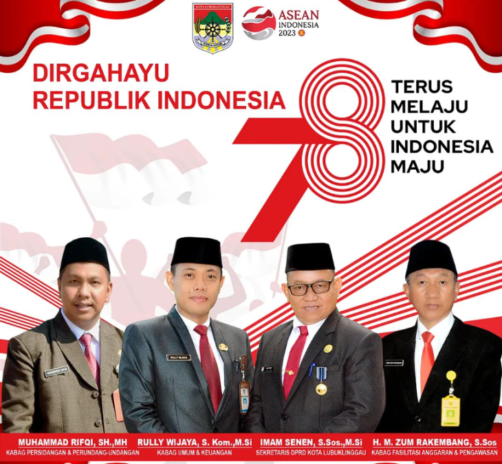 Sekretariat DPRD Kota Lubuklinggau Ucapkan Dirgahayu Republik Indonesia ke-78 Tahun