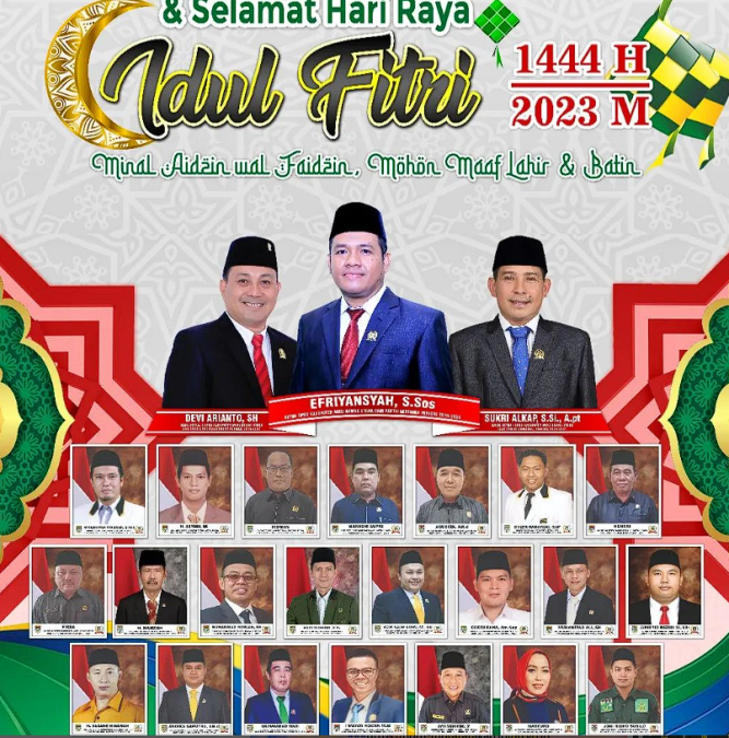 Pimpinan dan Anggota DPRD Kabupaten Musi Rawas Utara Ucapkan Selamat Hari Raya Idul Fitri 1444H