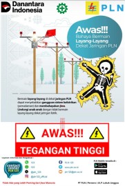 PLN UP3 Lubuklinggau Himbau Masyarakat Tidak Bermain Layang-Layang, Tidak Memasang Reklame dan Umbul-Umbul Dekat Jaringan Listrik