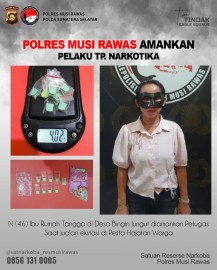 Di Hajatan, Polres Musi Rawas Amankan Pengedar Ekstasi