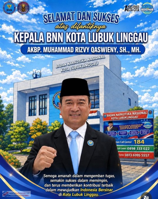AKBP Muhammad Rizvy Qaswieny Resmi Dilantik sebagai Kepala BNNK Lubuklinggau di Gedung BNN RI